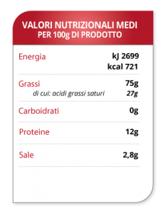 Average nutritional Mora Romagnola pork jowl