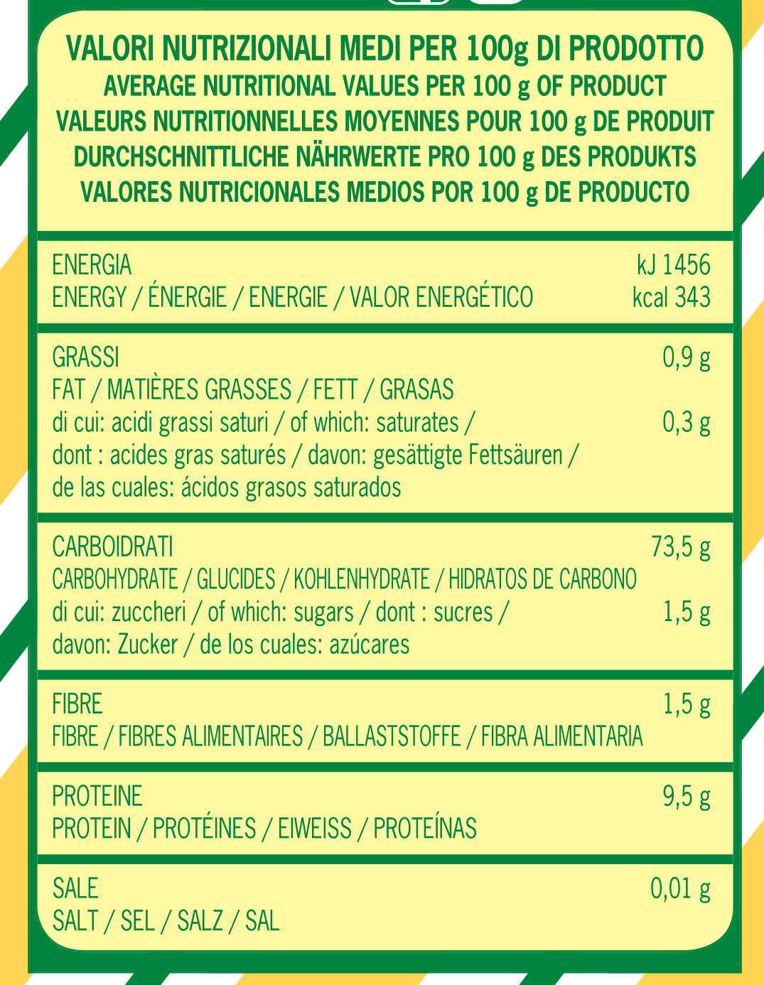 Average nutritional Calibrated flour - type 